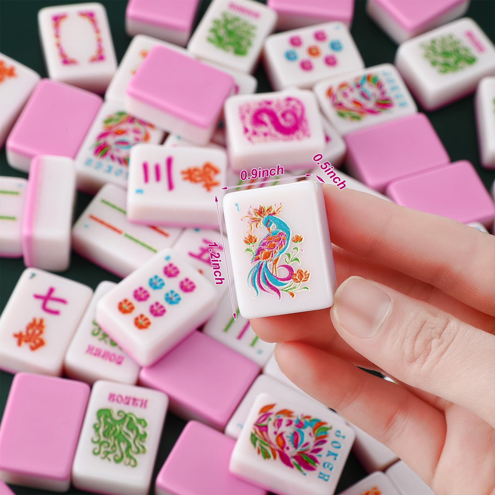 Soulchen 160 Pink Kaleidoscope American Mahjong Tile Set with Acrylic Storage…