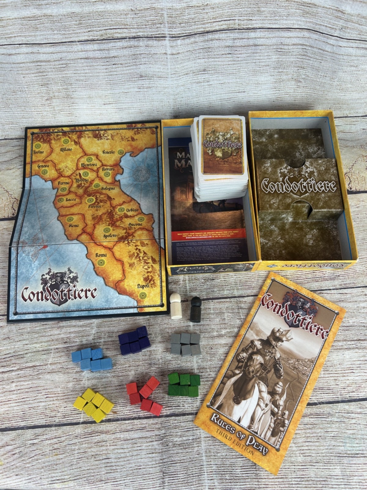Condottiere Board Game Complete Renaissance Strategy Fantasy Flight Games Very G