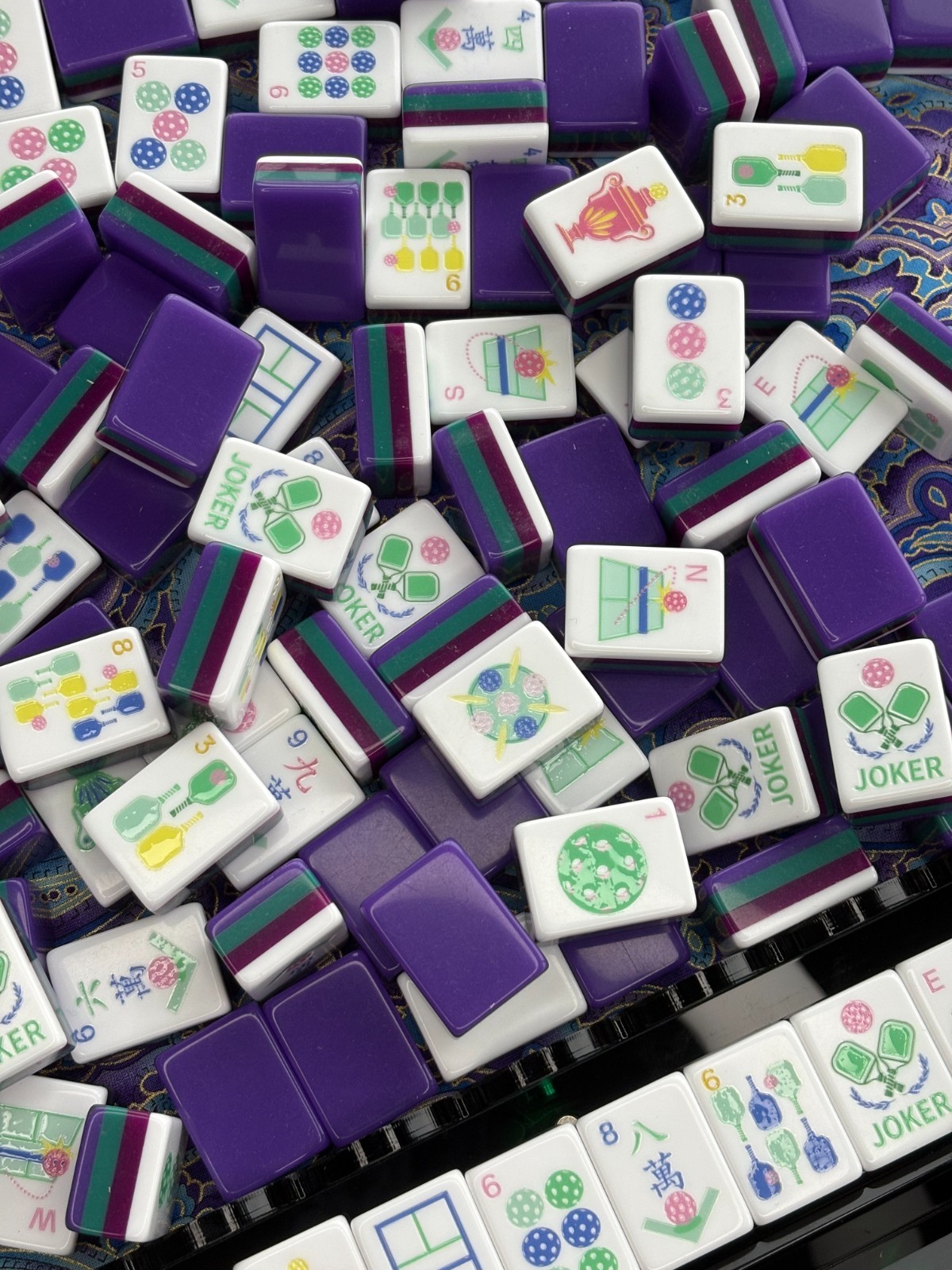 New Royal Purple American Mahjong 160 Engraved/Acrylic tiles + Bag + Free Ship