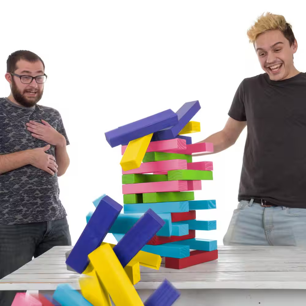 Nontraditional Giant Wooden Rainbow Blocks Tower Stacking Game