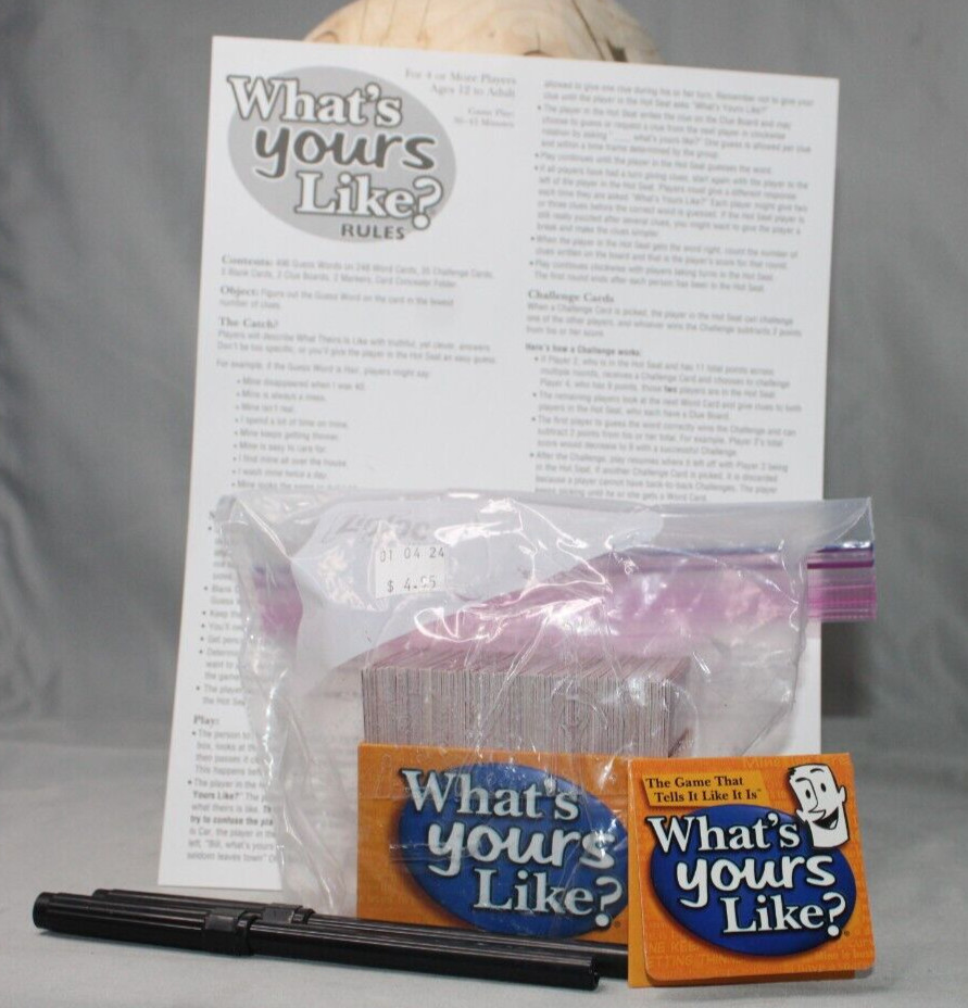 WHAT’S YOURS LIKE? Family GAME NIGHT & Party Board Card Game 2007 Patch Products