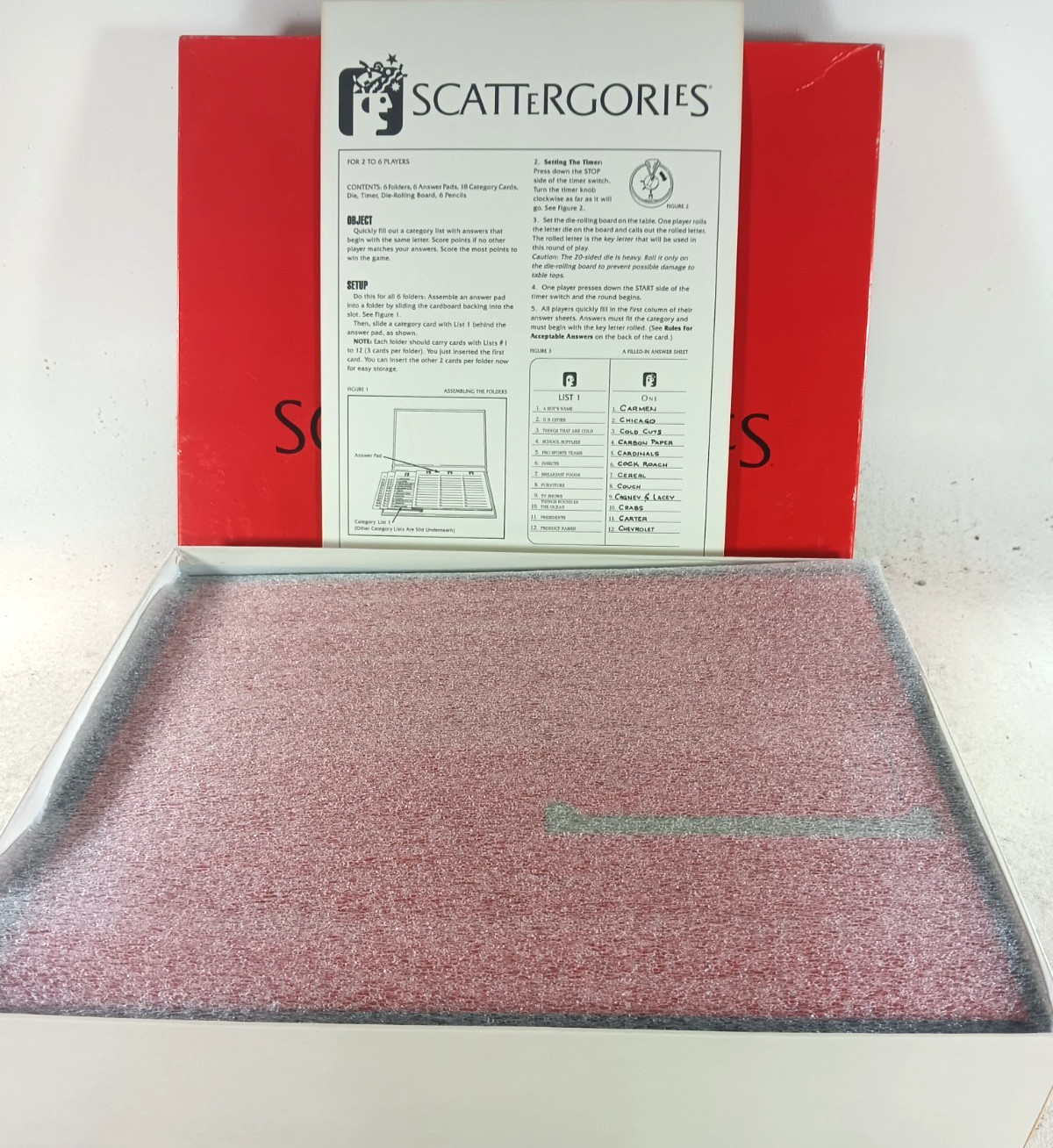 The Game Of Scattergories Milton Bradley Vintage 1988