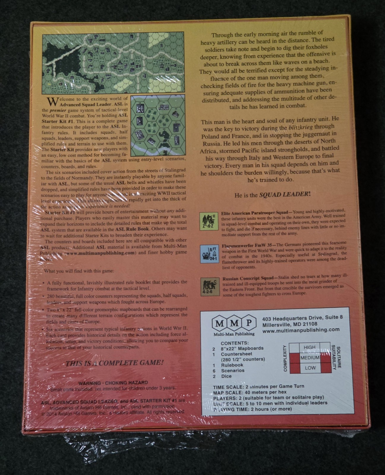 NEW Advanced Squad Leader Starter Kit #1 MMP 10th Anniversary 2014 READ