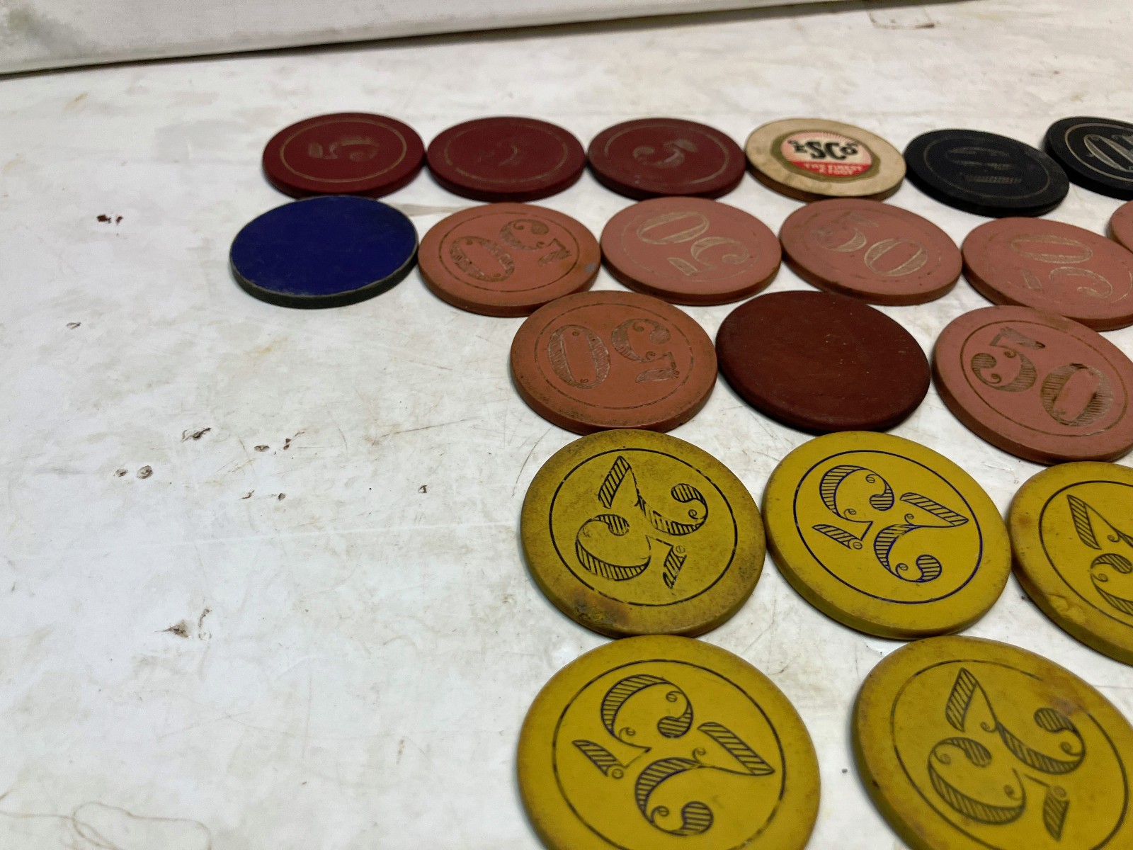 vintage poker chips, 38f free shipping