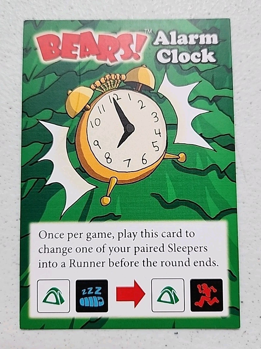 Bears Dice Game Alarm Clock Promo Card. Fireside Games