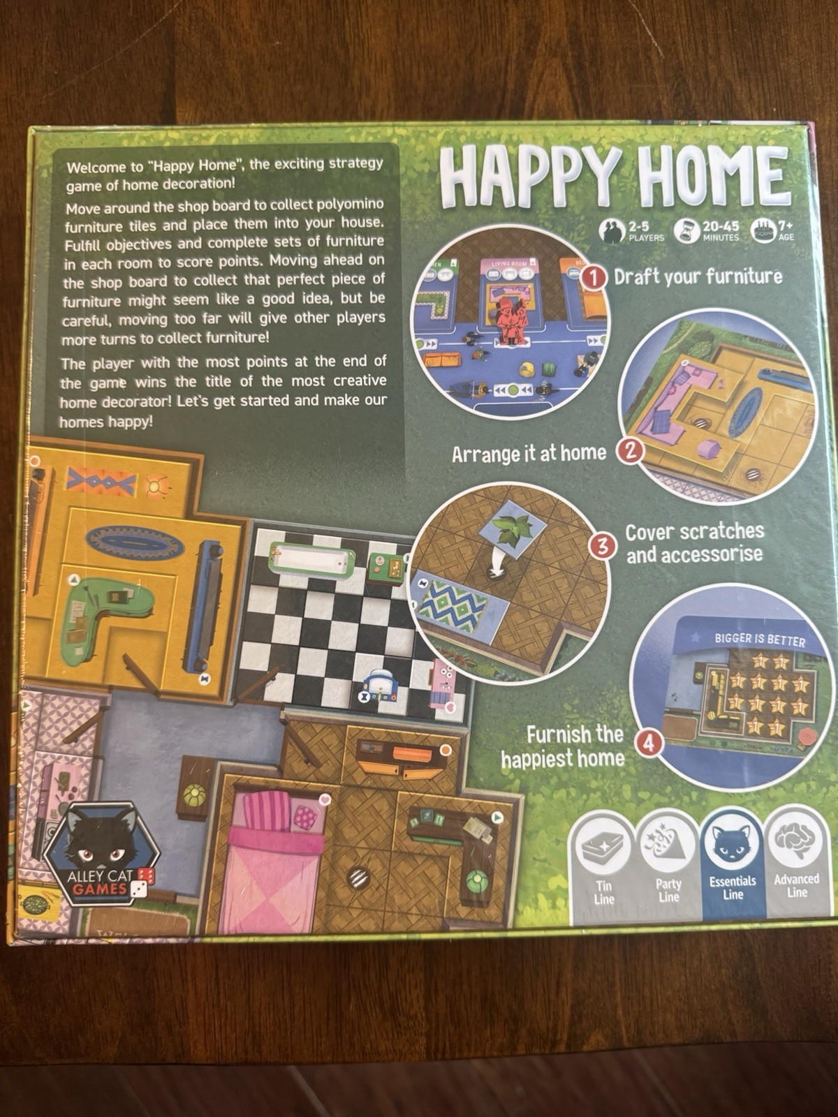 Happy Home Board Game Alley Cat Games 2-5 Players Strategy Tile Game New