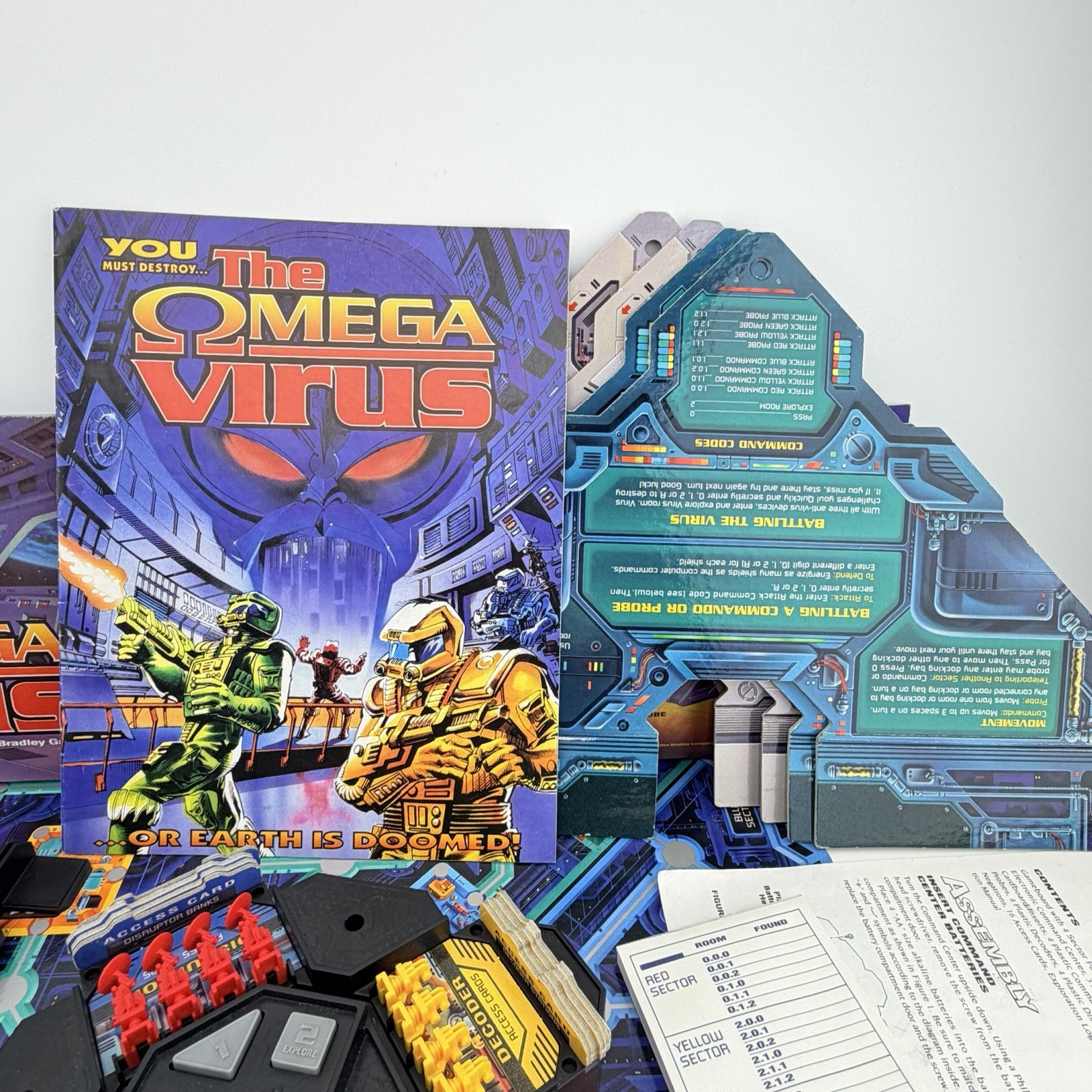 Vintage The Omega Virus Talking Electronic Board Game 100% Complete -Tested 1992