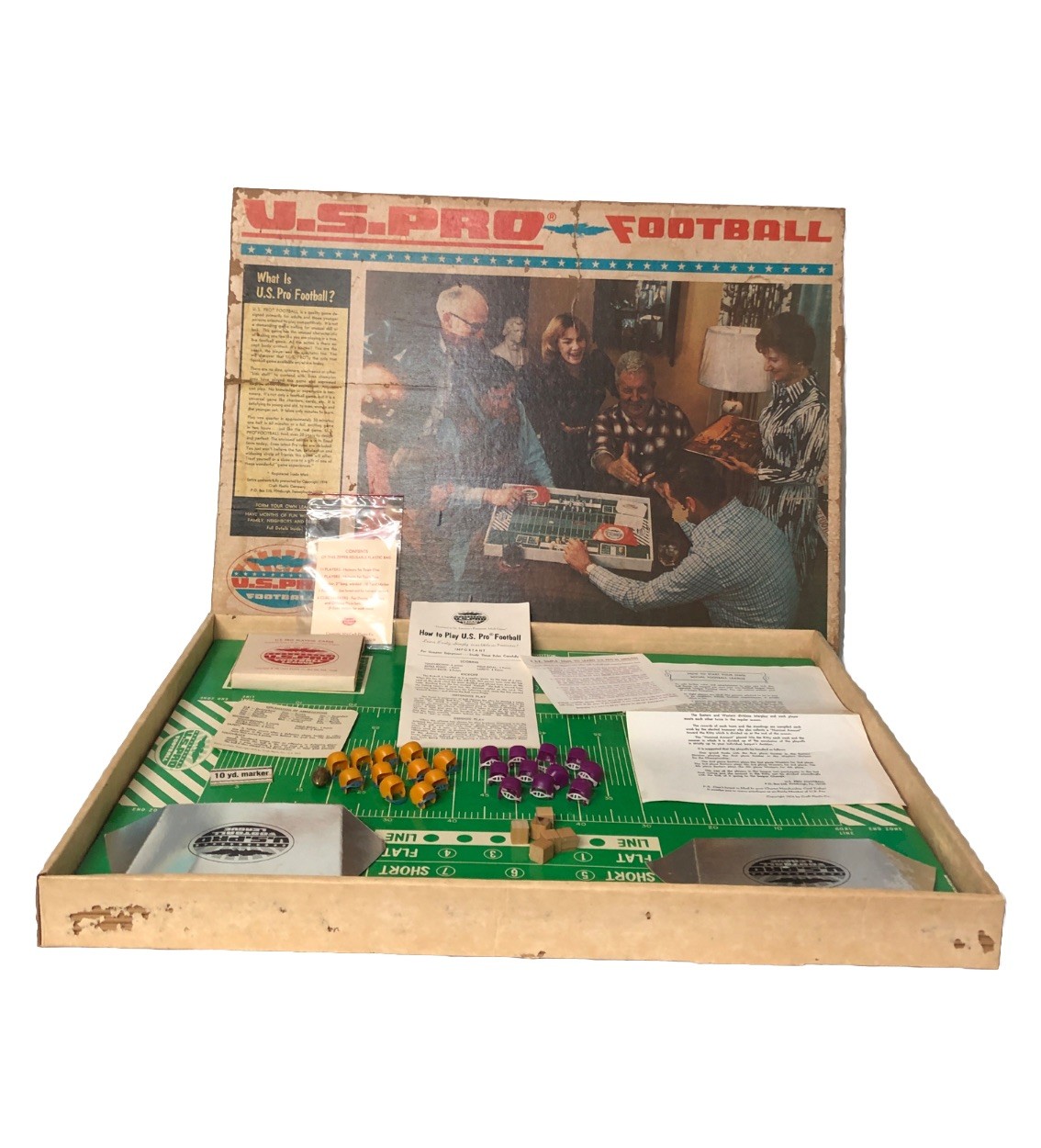 Vintage 1974 U.S Pro Football Board Game. Rare! Large 26”x19” Craft Plastix Co.