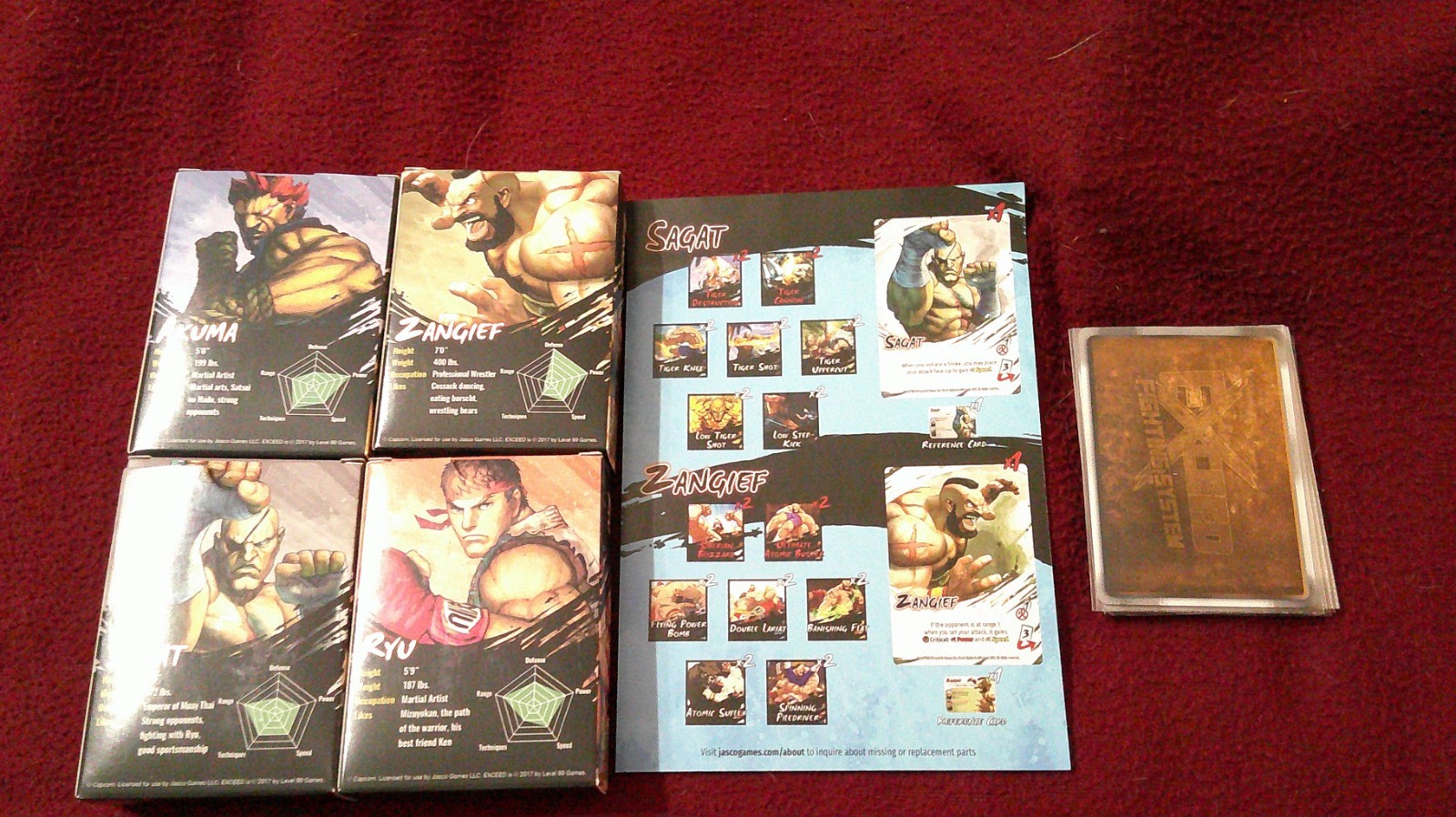 Level 99 Exceed Fighting System Ryu box contents Street Fighter (box missing)