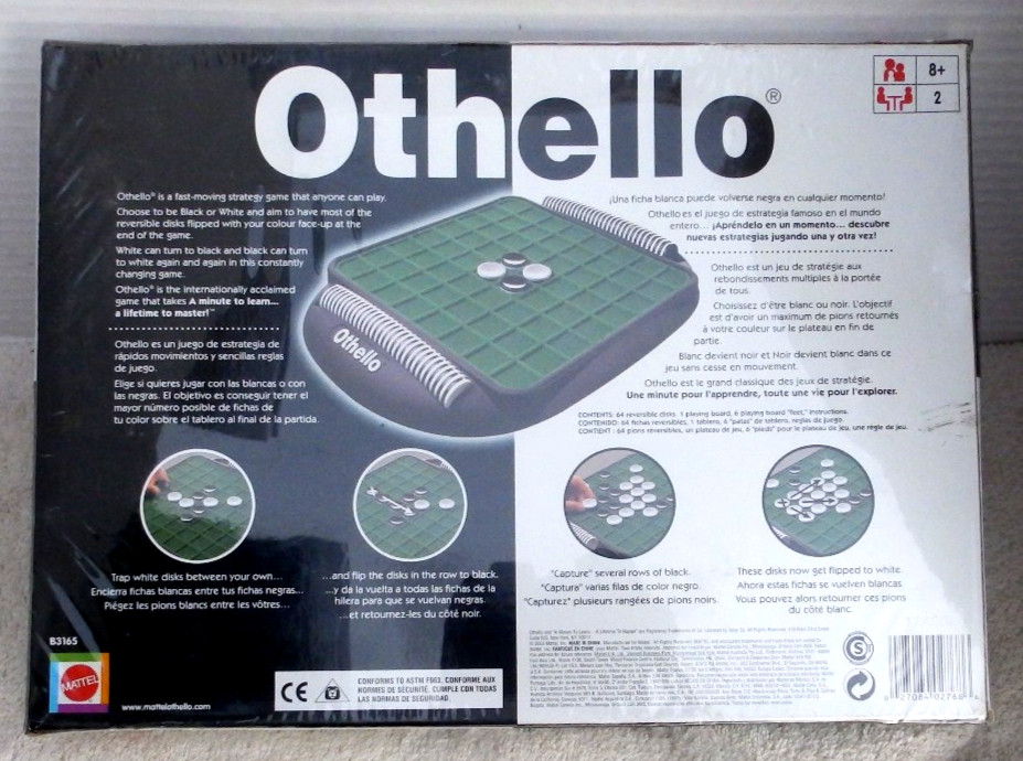 2005 Othello by Mattel B3165 Strategy Board Game Complete Factory Sealed