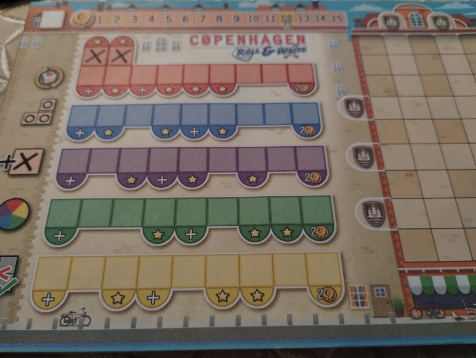 Copenhagen Roll & Write Board Game Queen Games Rare Puzzle Strategy Complete