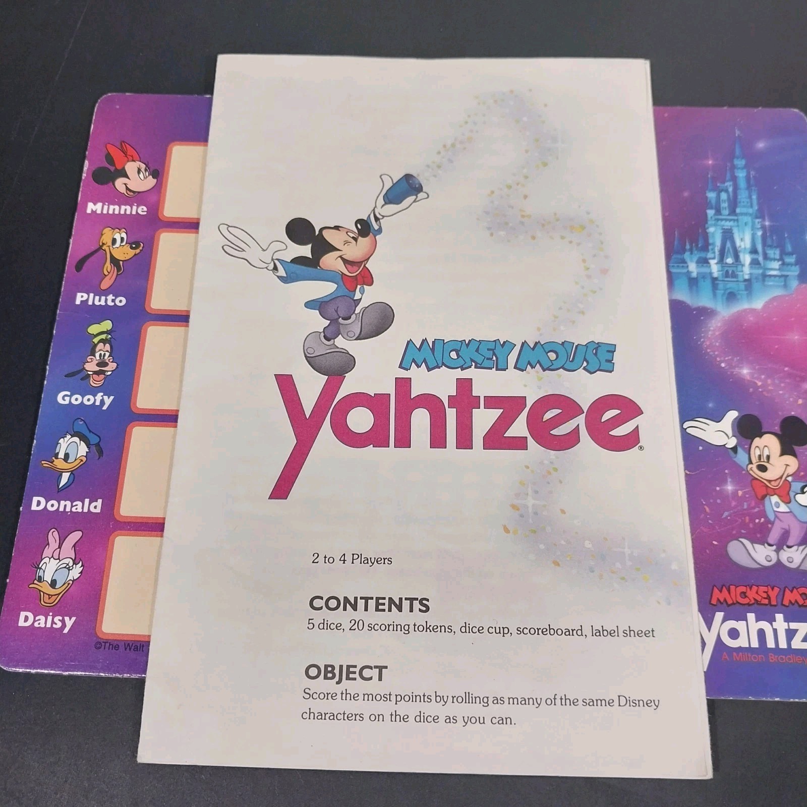 Vintage Mickey Mouse Yahtzee Game 1988 Milton Bradley Disney 4908 COMPLETE