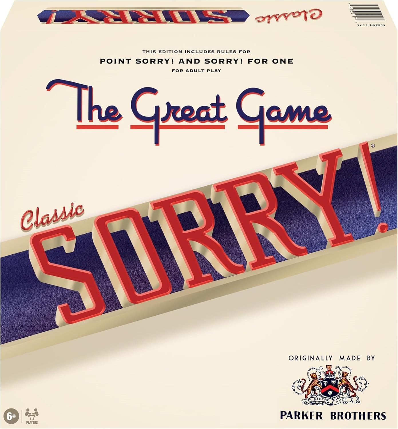Sorry! Classic Board Game with 16 Pawns & Illustrated Instructions – 10.5in