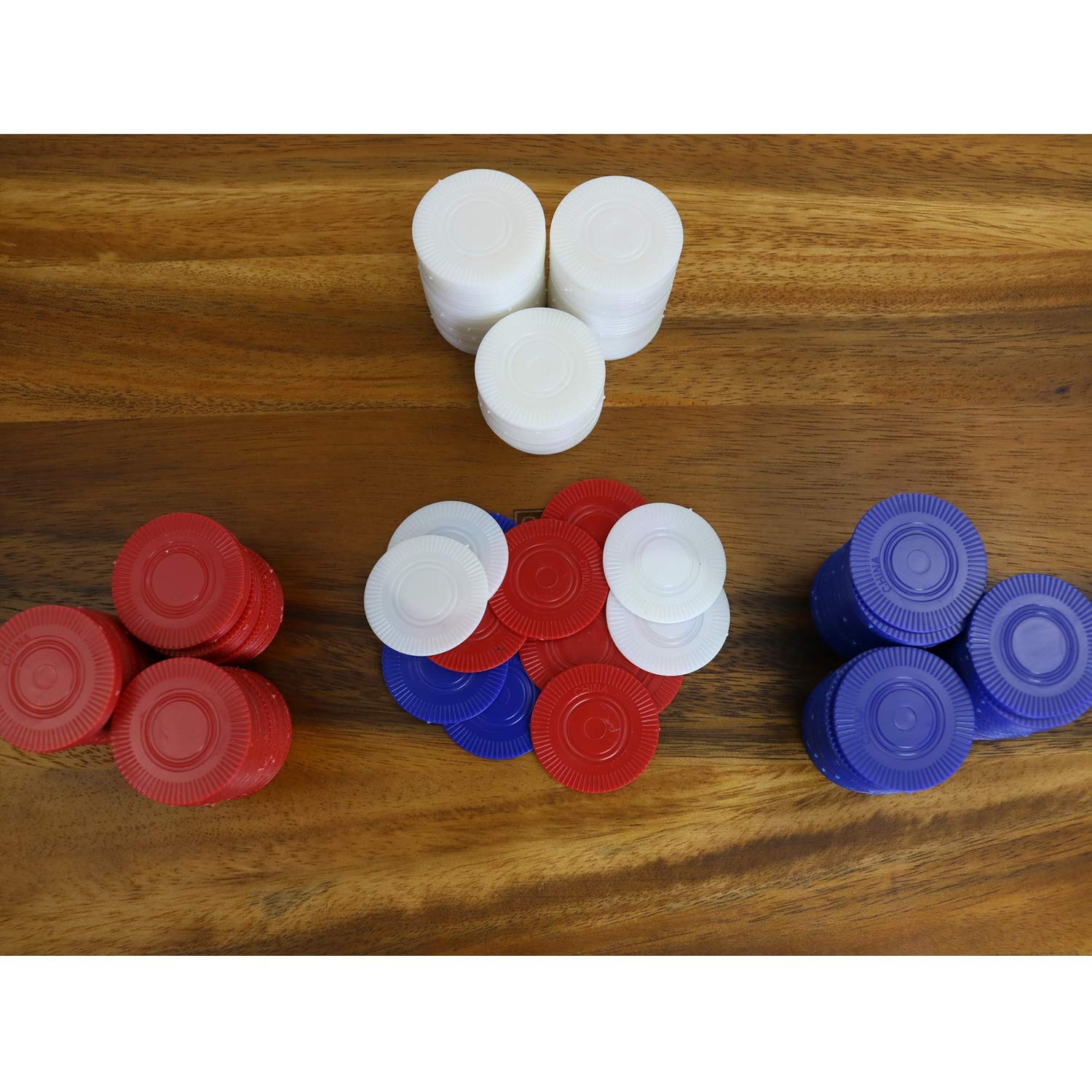 GiftExpress Lot of 300, Plastic Poker Chips 1 1/2 inches Diam, Blue/Red/White