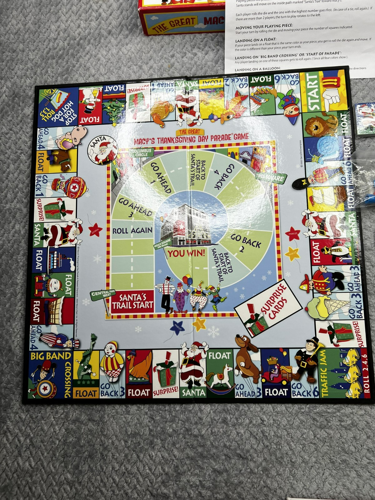 The Great Macy’s Thanksgiving Day Parade Board Game (2003) Complete