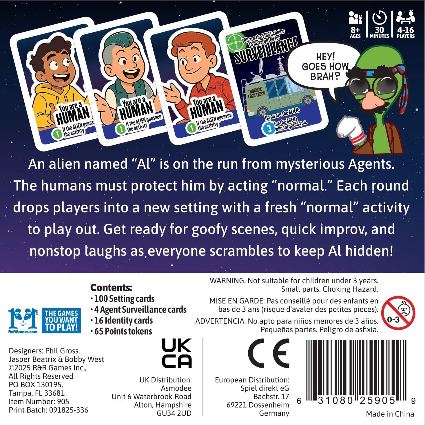 R&R Games Normal Human Card Game, Social Deduction Party Game for 4-16 Players,