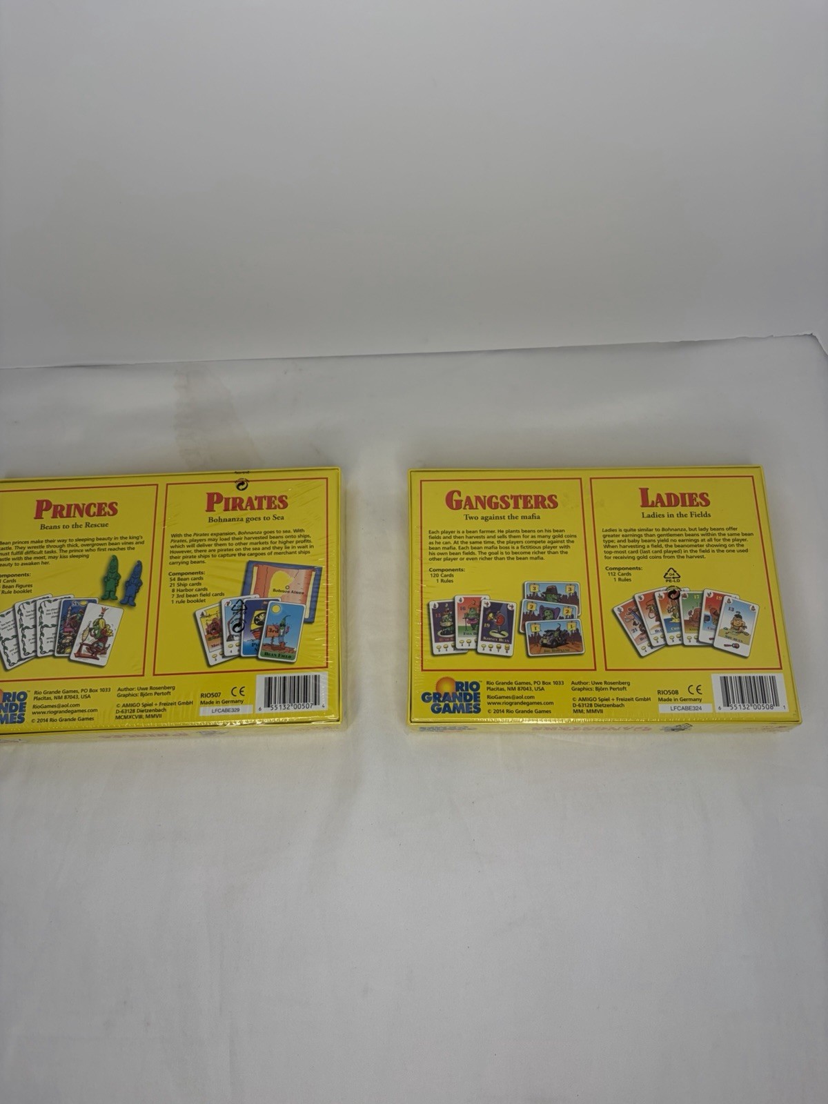 Bohnanza Set Of Two , Princes & Pirates, Ladies & Gangsters New SEALED
