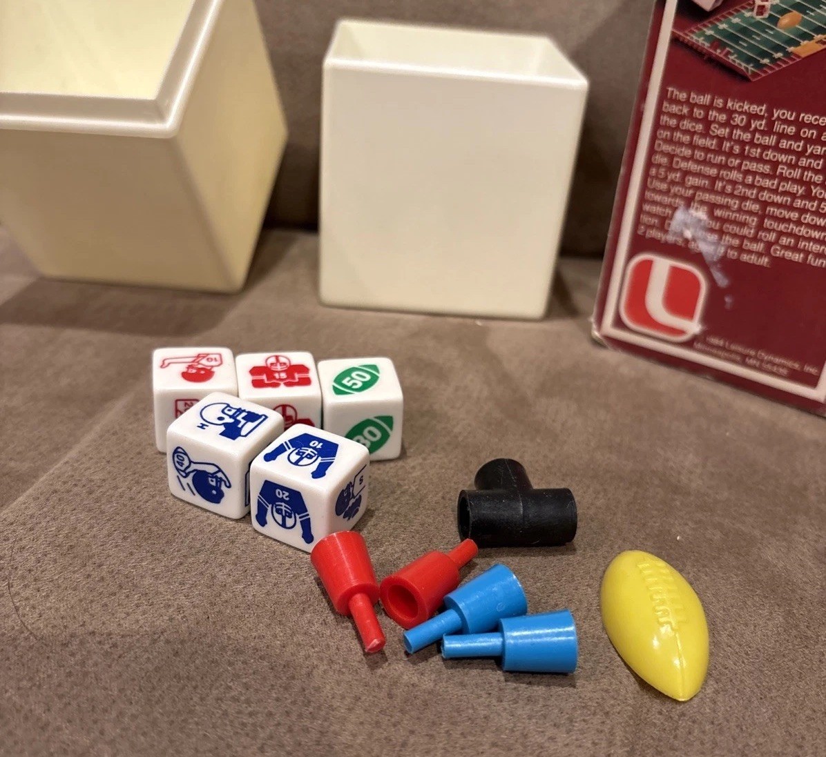 Vintage 1984 Lakeside’s Half-Time Football Travel Dice Game Incomplete Parts!