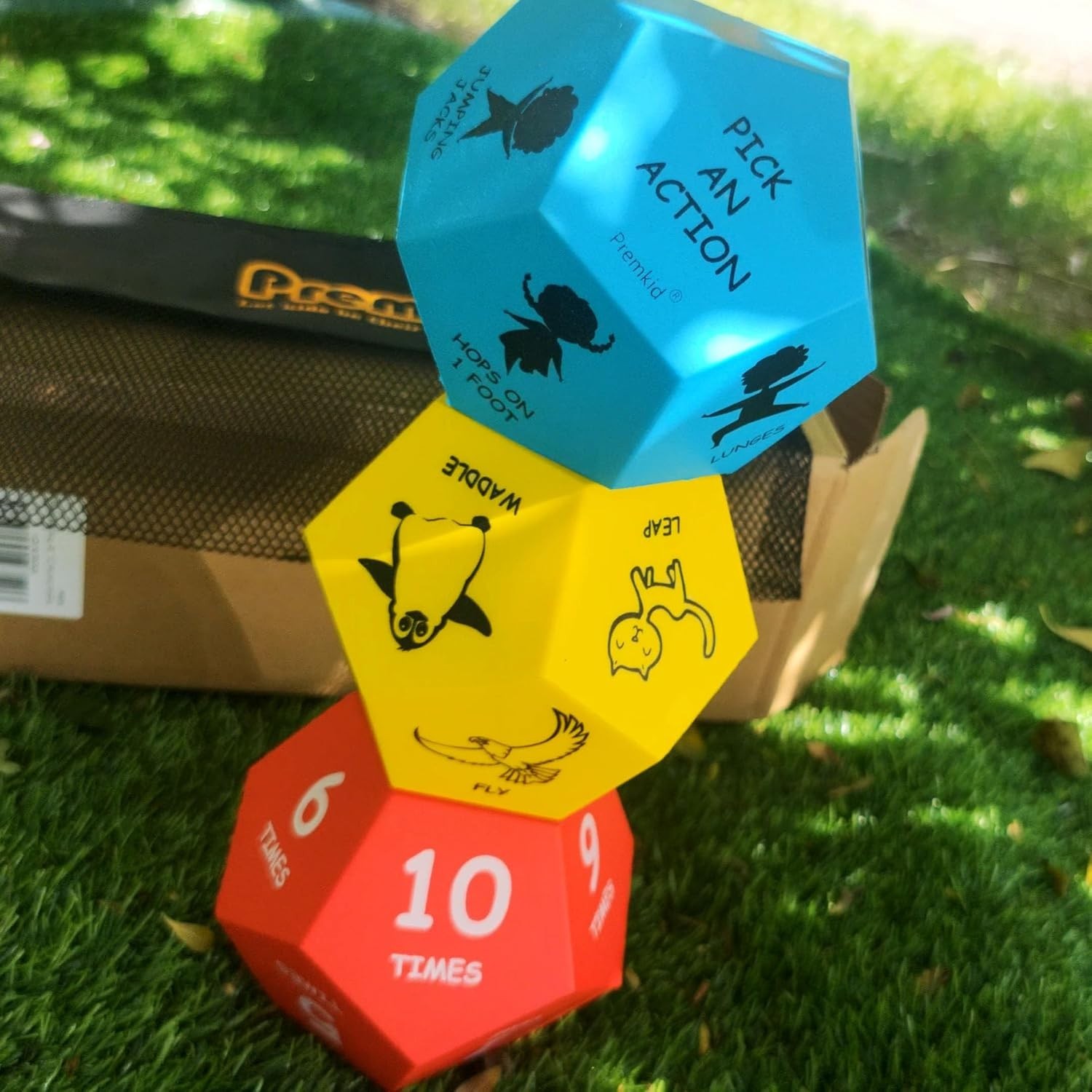 Premkid Kids Exercise Foam Dice Set for Indoor Outdoor Fun Learning Games