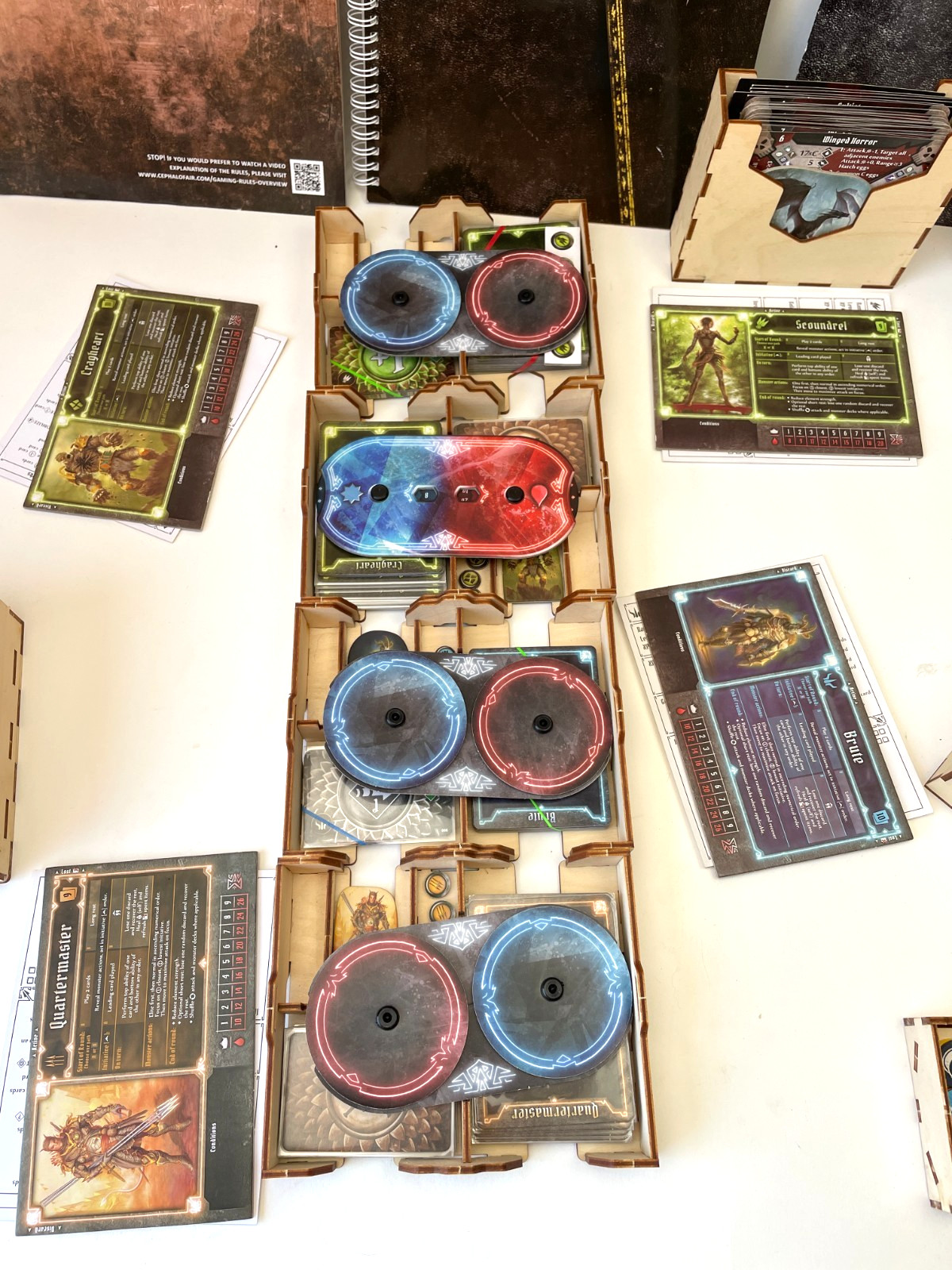 Gloomhaven 2nd Print + Wood Organizer + Solo Book + Mats + 9 Sealed Classes