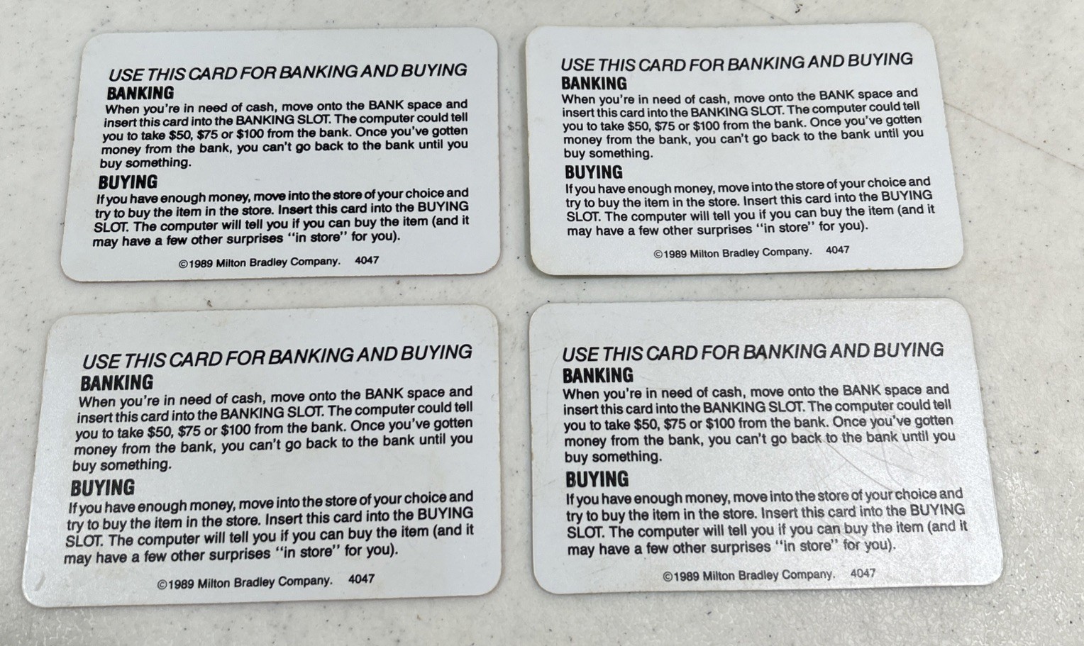 Electronic Mall Madness 1989 Speaking Unit Replacement Part Talking Bank W/Cards