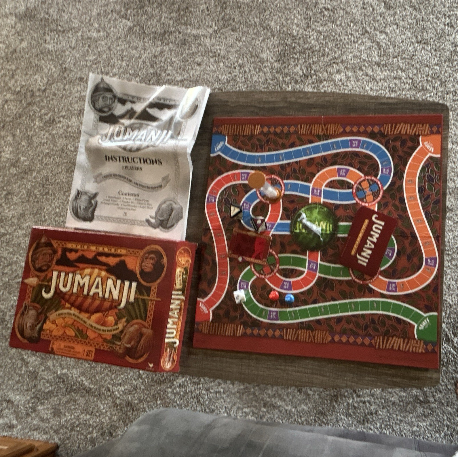Jumanji Fantasy Board Game Complete Set w/ Timer, Ages 5+, 2 Players