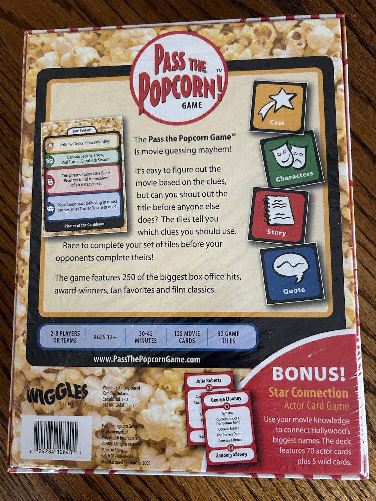 Pass The Popcorn Game Bonus Star Connection Game Included. Family Game. NIP