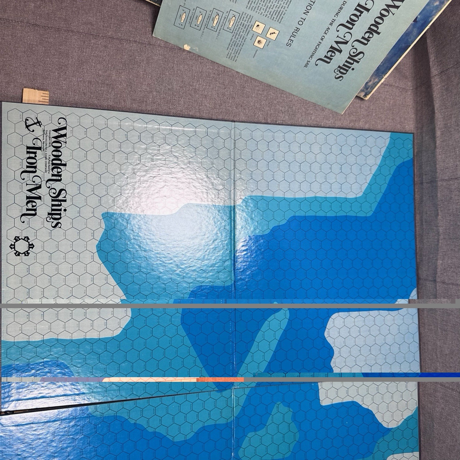 Avalon Hill Wooden Ships & Iron Men Bicentennial War Game 90% Unpunched 1975