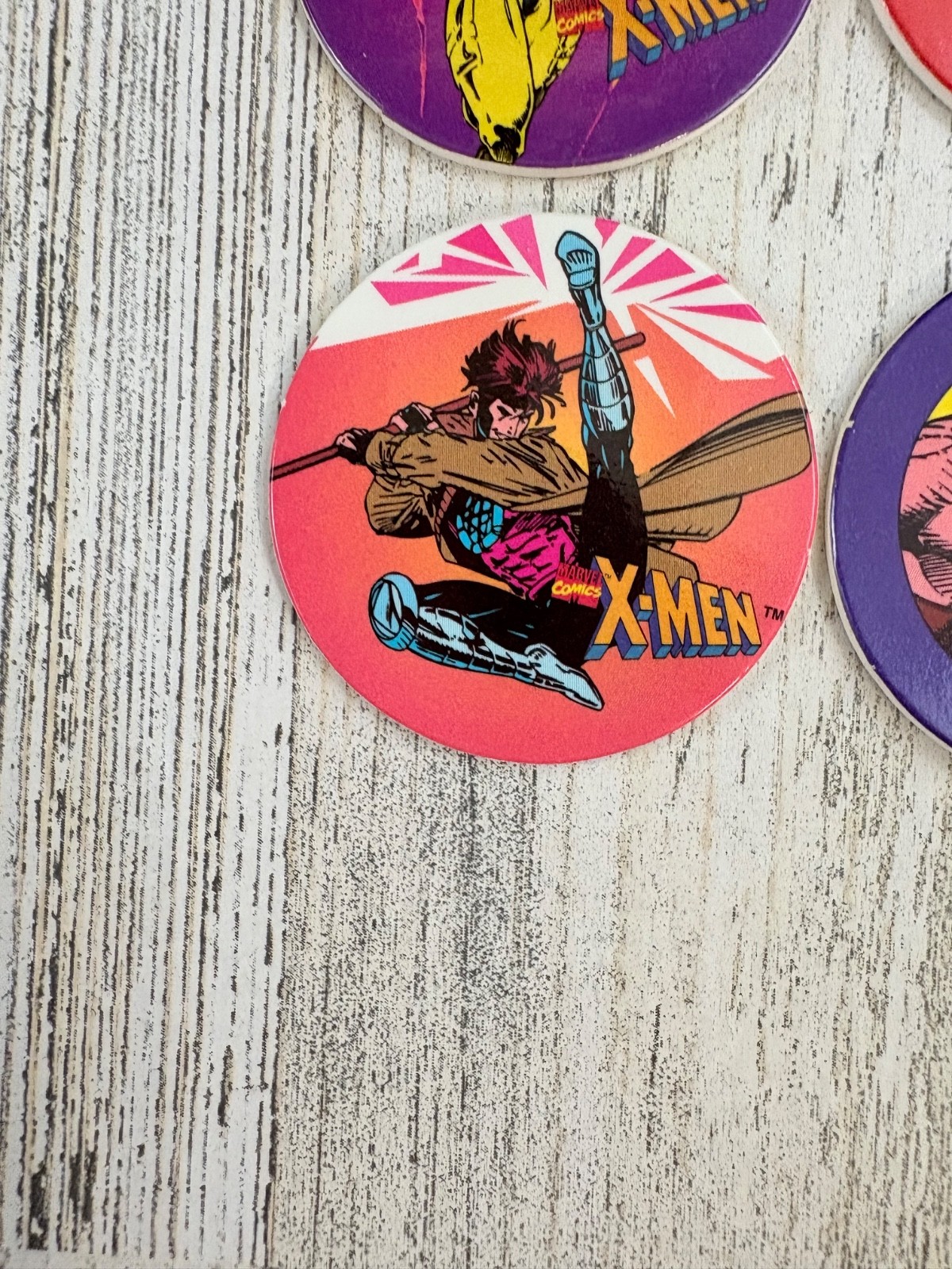 X-men Hero Caps Lot 4 Lenders Bagels Wolverine Jean Grey Beast Gambit Pog 1995