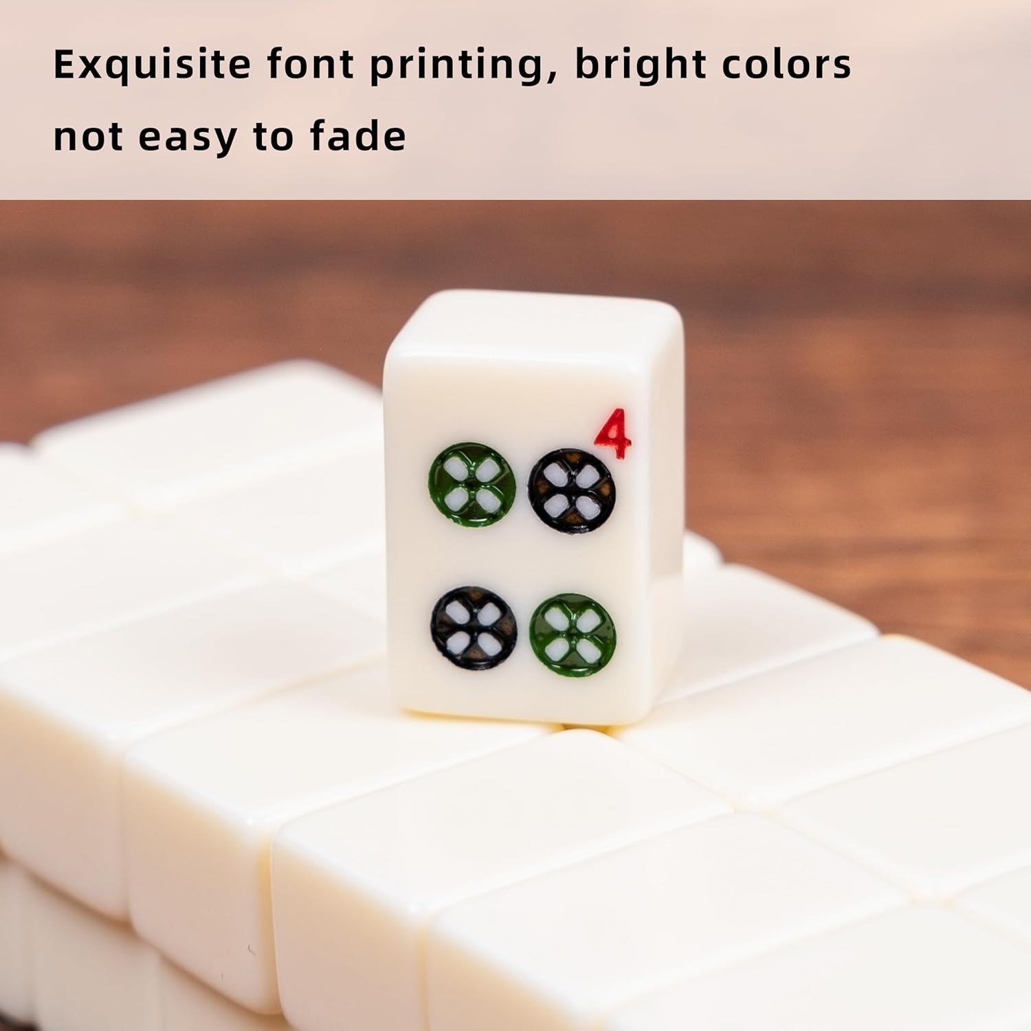 Mini Mahjong Game with Numbered Tiles, Racks and Easy-to-Follow Instructions