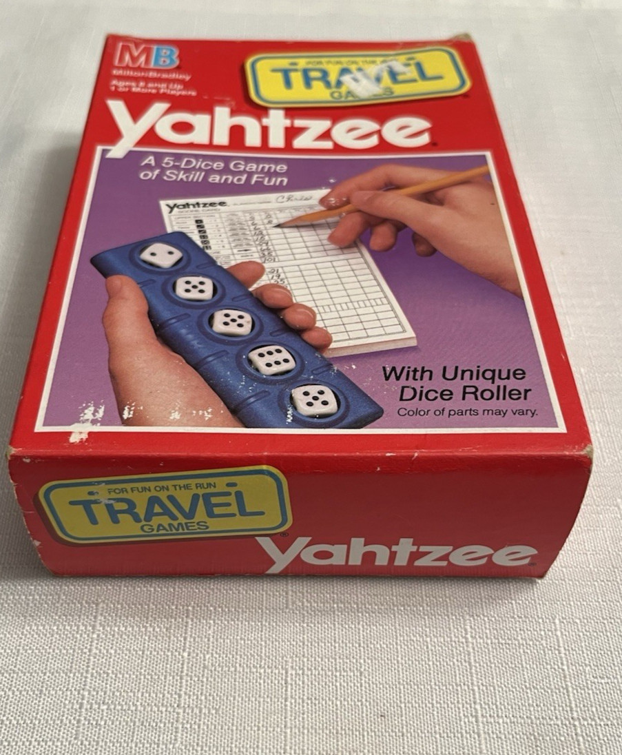 Vintage 1989 Milton Bradley Travel Classic Yahtzee Game Ages 8+~Complete