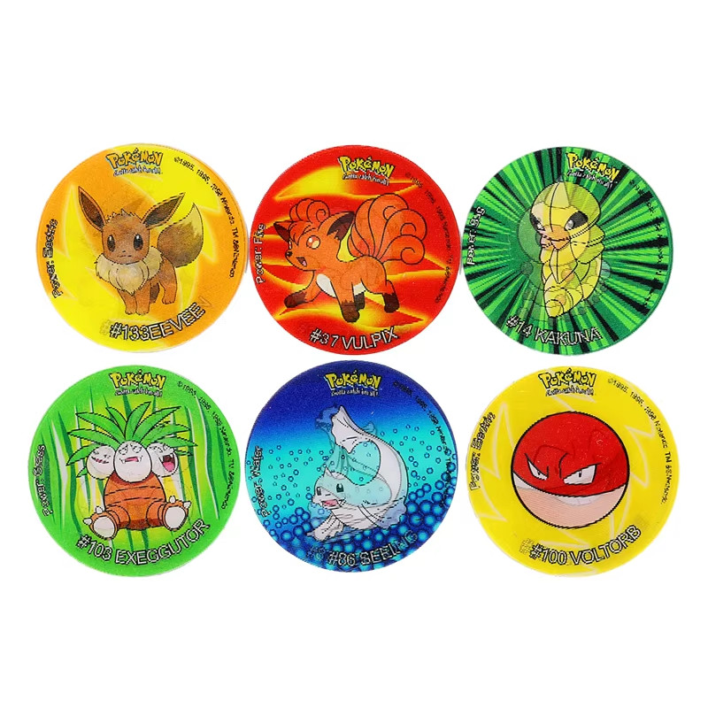 56 Pcs 3D Flip Pokemon Mega Evolution Tazos Complete Set