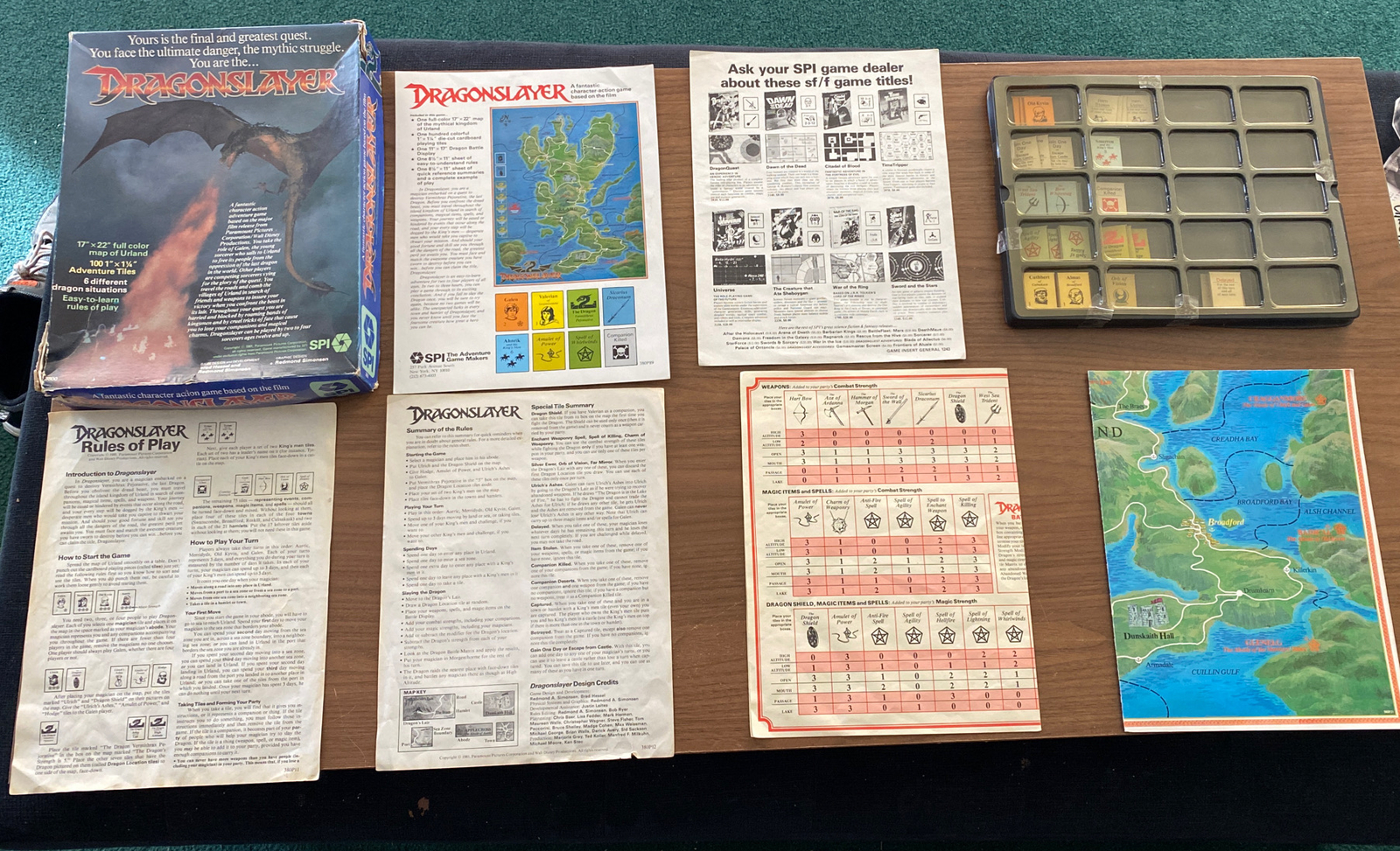 DRAGONSLAYER by SPI — 100% Complete Vintage Board Game with Punched Chips