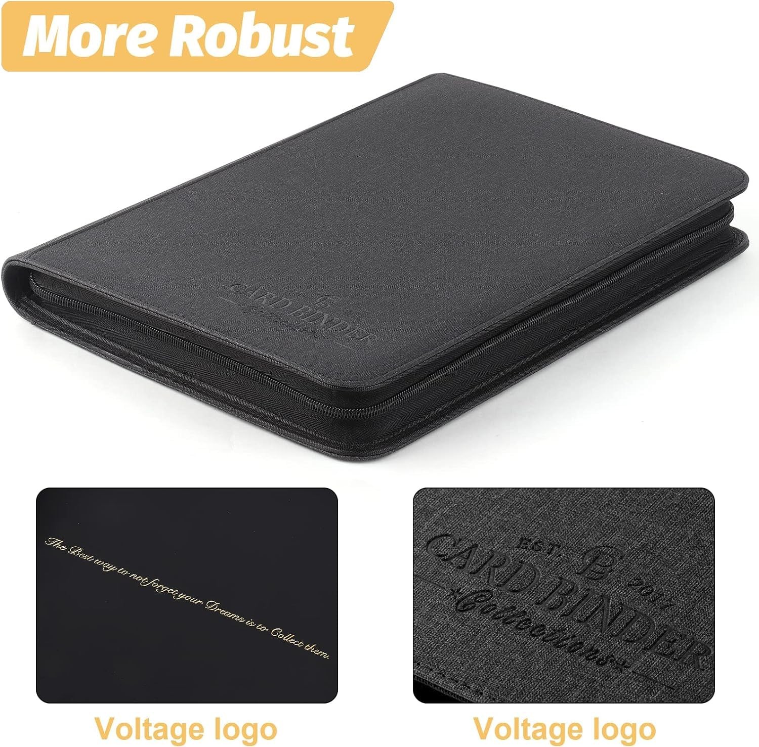 Foalgo 9 Pocket Card Binder, Premium Zip 13.5 x 10 x 1.7 inches, black540
