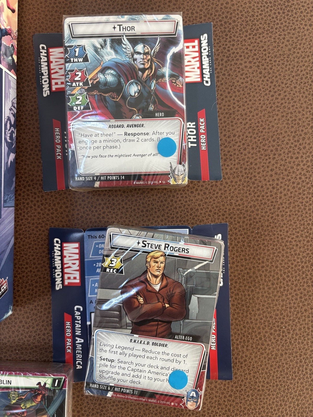 Marvel Champions Base Game + Hero Packs Captain America Thor Ms Marvel + MORE