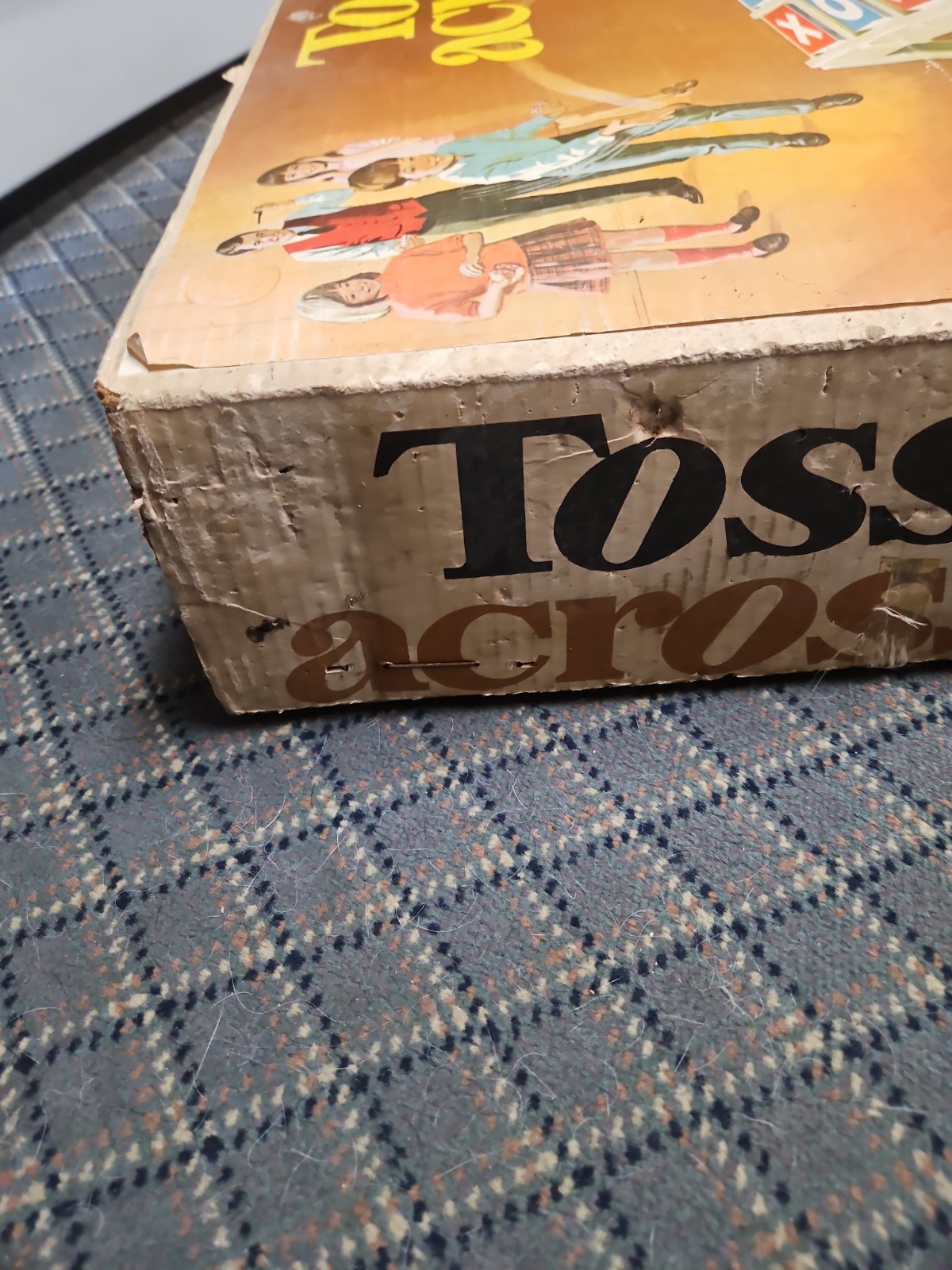 Vintage 1969 Toss Across Game by Ideal w/ Original Box 6 ORIGINAL Red Bean Bags