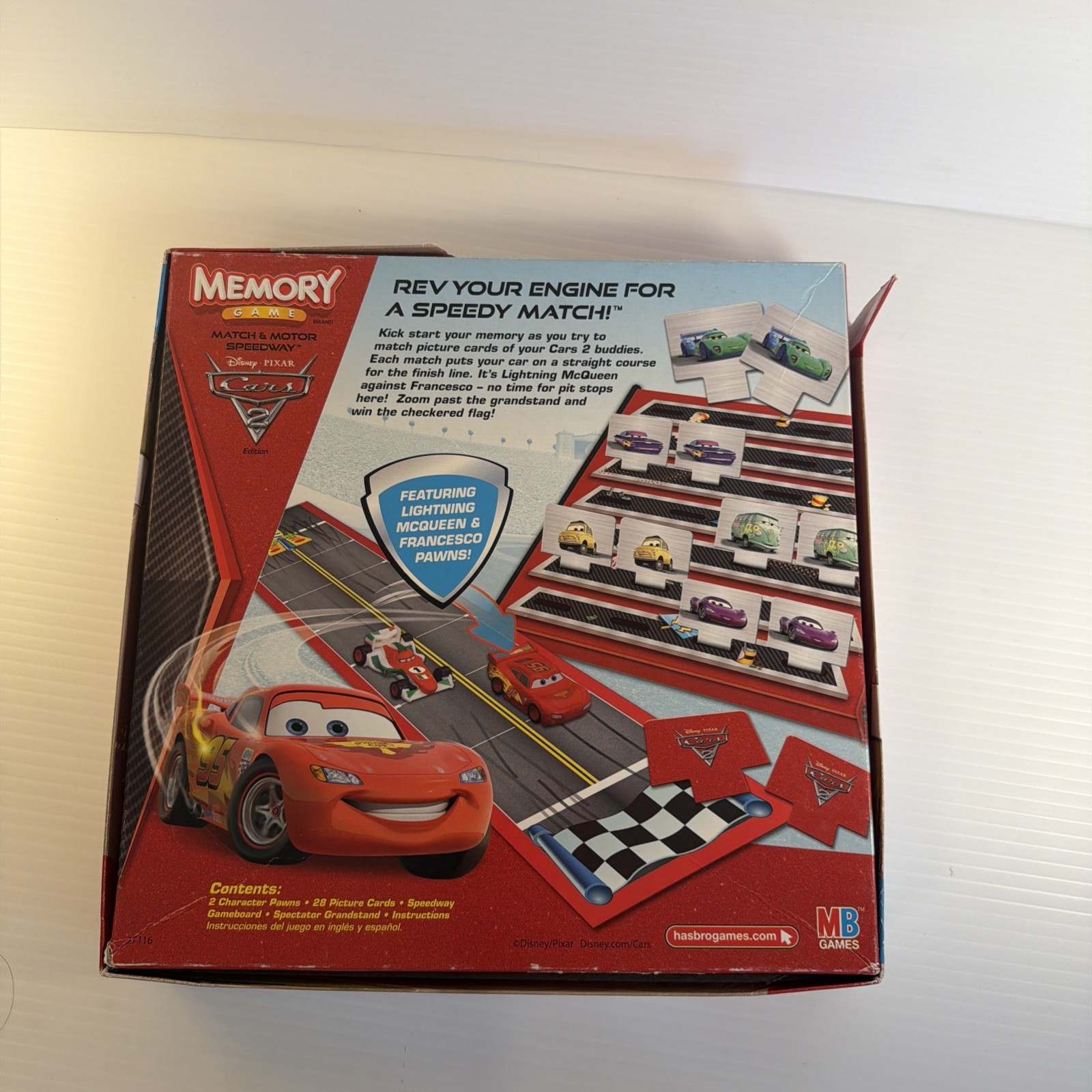Hasbro Disney Pixar Cars 2 Edition Memory Game Match & Motor Speedway Complete