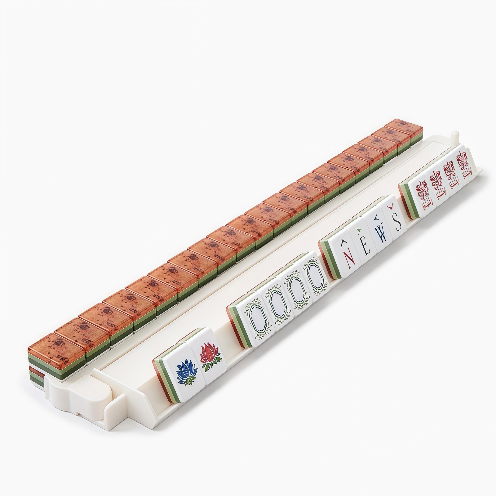 Engraved American Mahjong Tiles set ,160 wood grain/ green layered del 7/22