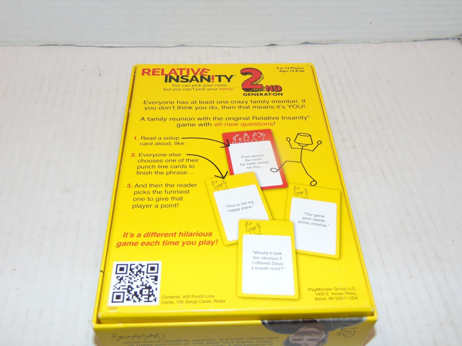 Relative Insanity 2nd Generation Party Game Ages 14 + 4-12 Players Open Box