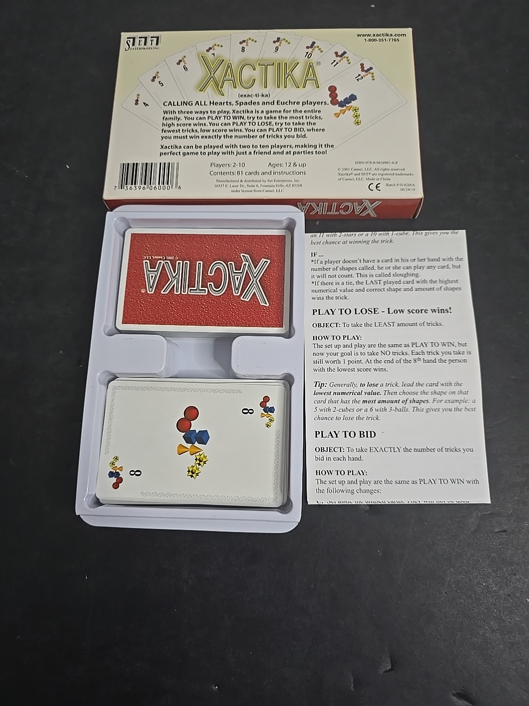 Xactika Card Game – Abstract Strategy Game – OOP – Complete – VG Condition