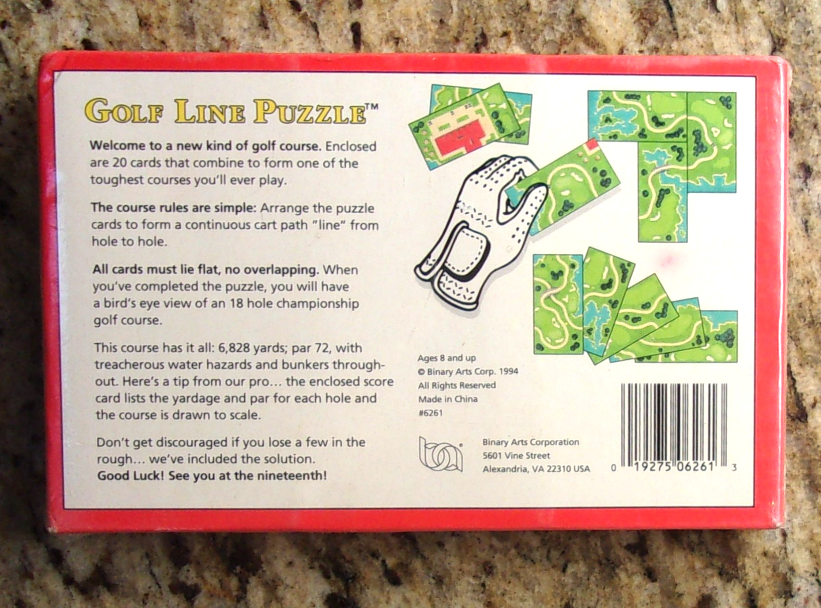 GOLF LINE PUZZLE Binary Arts 1994 Puzzle Cards Game NEW / Sealed NOT a Jigsaw