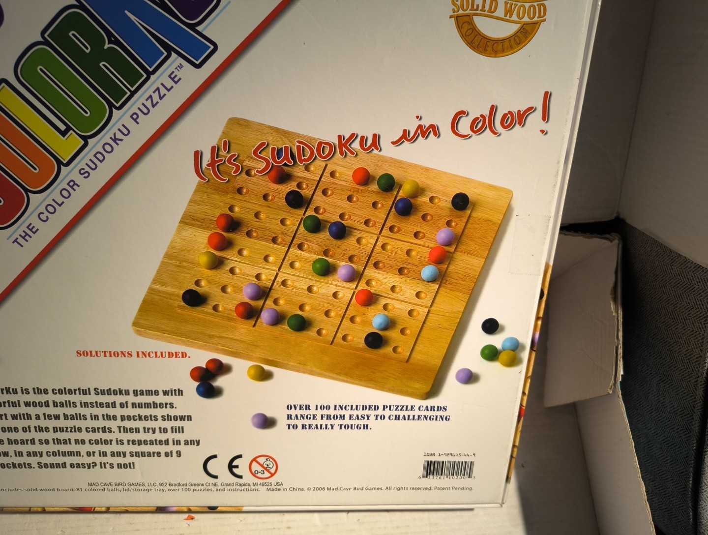 ColorKu Game The Color Sudoku Puzzle Solid Wood w/ Pieces ONLY NO CARDS, READ
