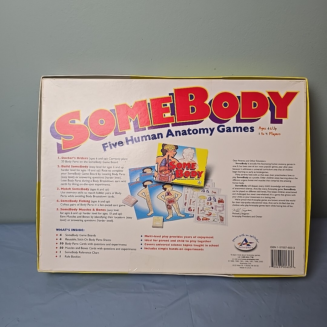 Some Body: Five Human Anatomy Games 1999 Ages 6 And Up Missing Some Stickers
