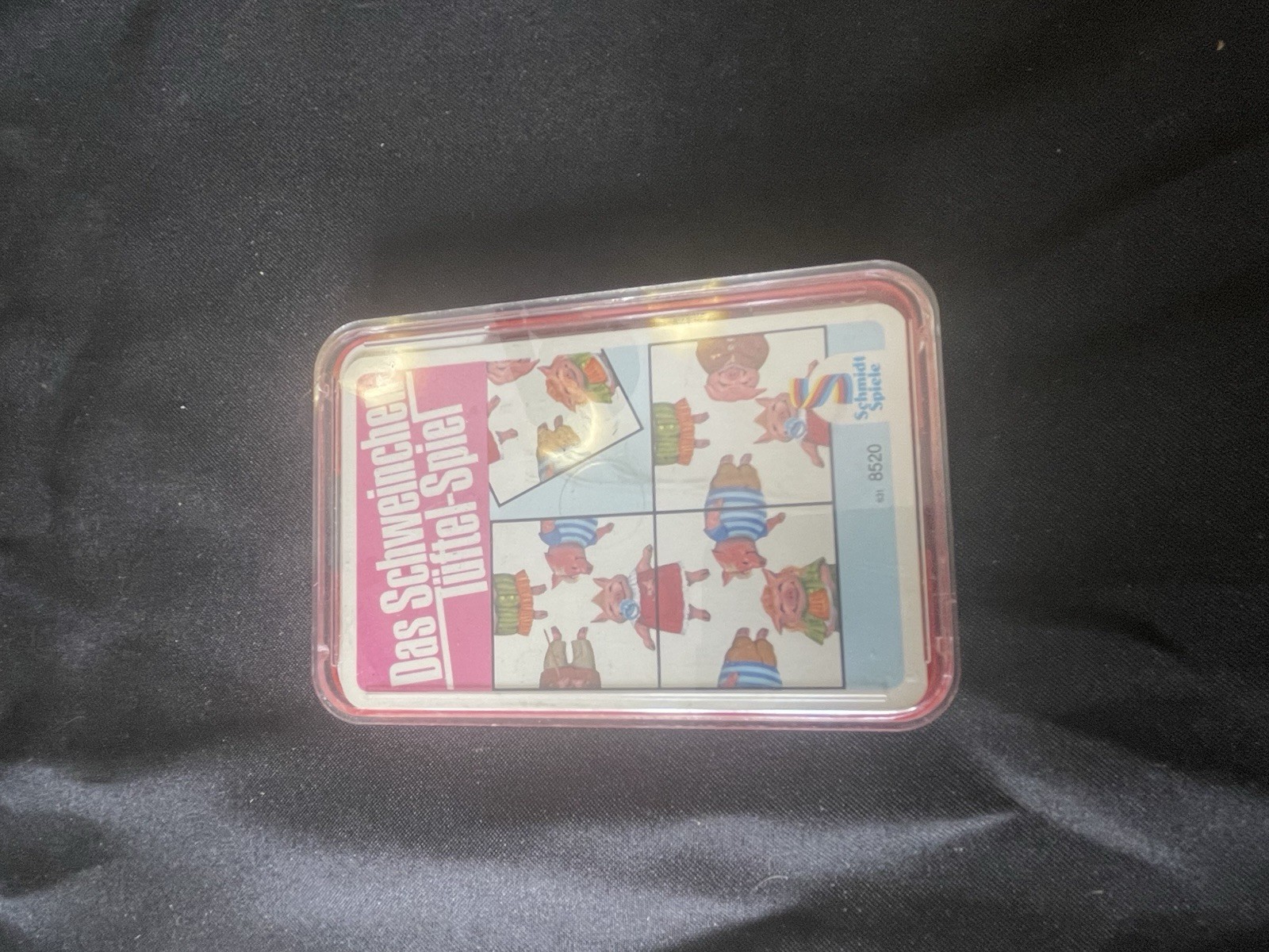 Vintage Schmidt Das Schweinchen Tüftel-Spiel Pocket Puzzle Game w/ Case