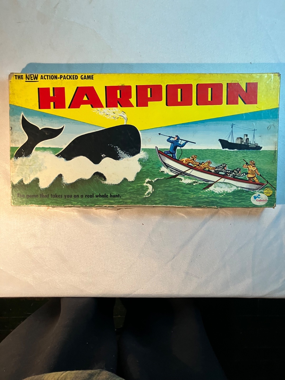Vintage 1955 Gabriel Harpoon Board Game Complete Rare