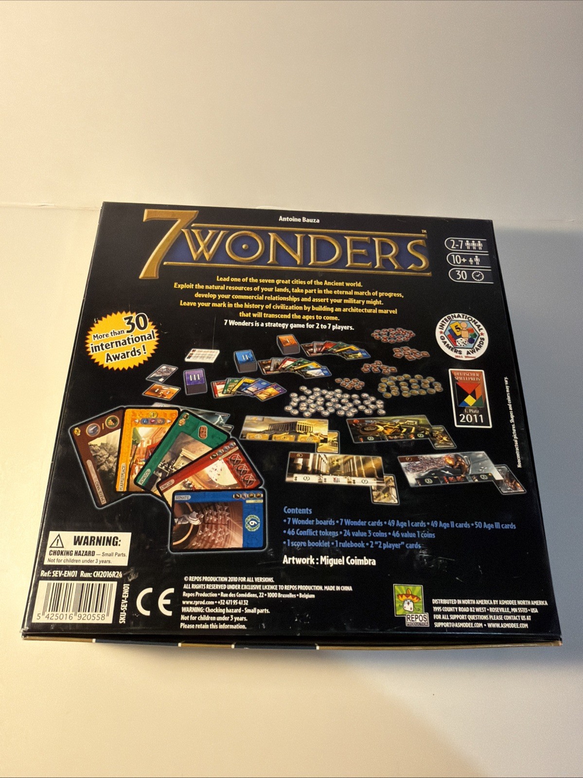 Asmodee Editions Seven 7 Wonders Board Game New Open Box