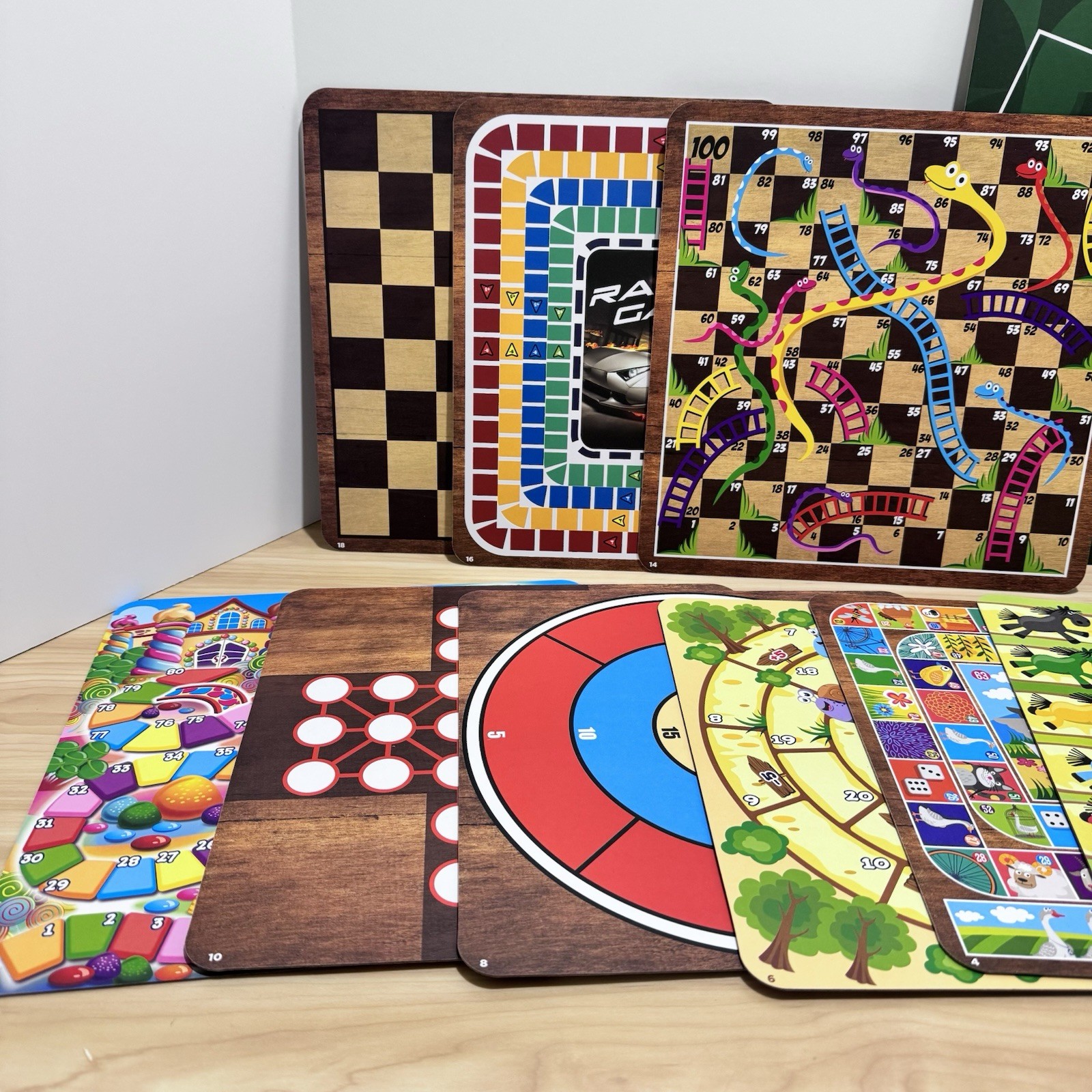 Classic Games 365 Game Set Board Games, Cards Dice, Double Sided Boards Open Box