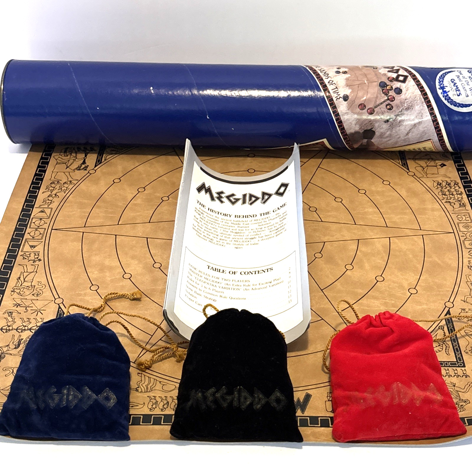 VTG Megiddo Strategy Board Game 1984 Award Winner Complete Tube Abstract Game
