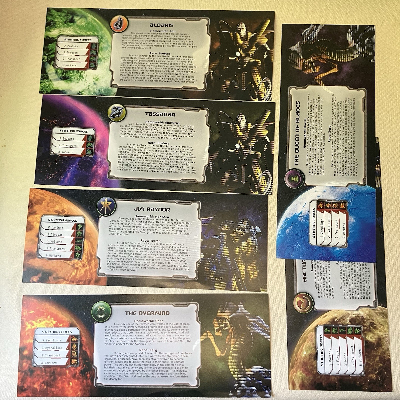 Fantasy Flight Games Starcraft The Board Game Lot Of Parts Only, No Figures