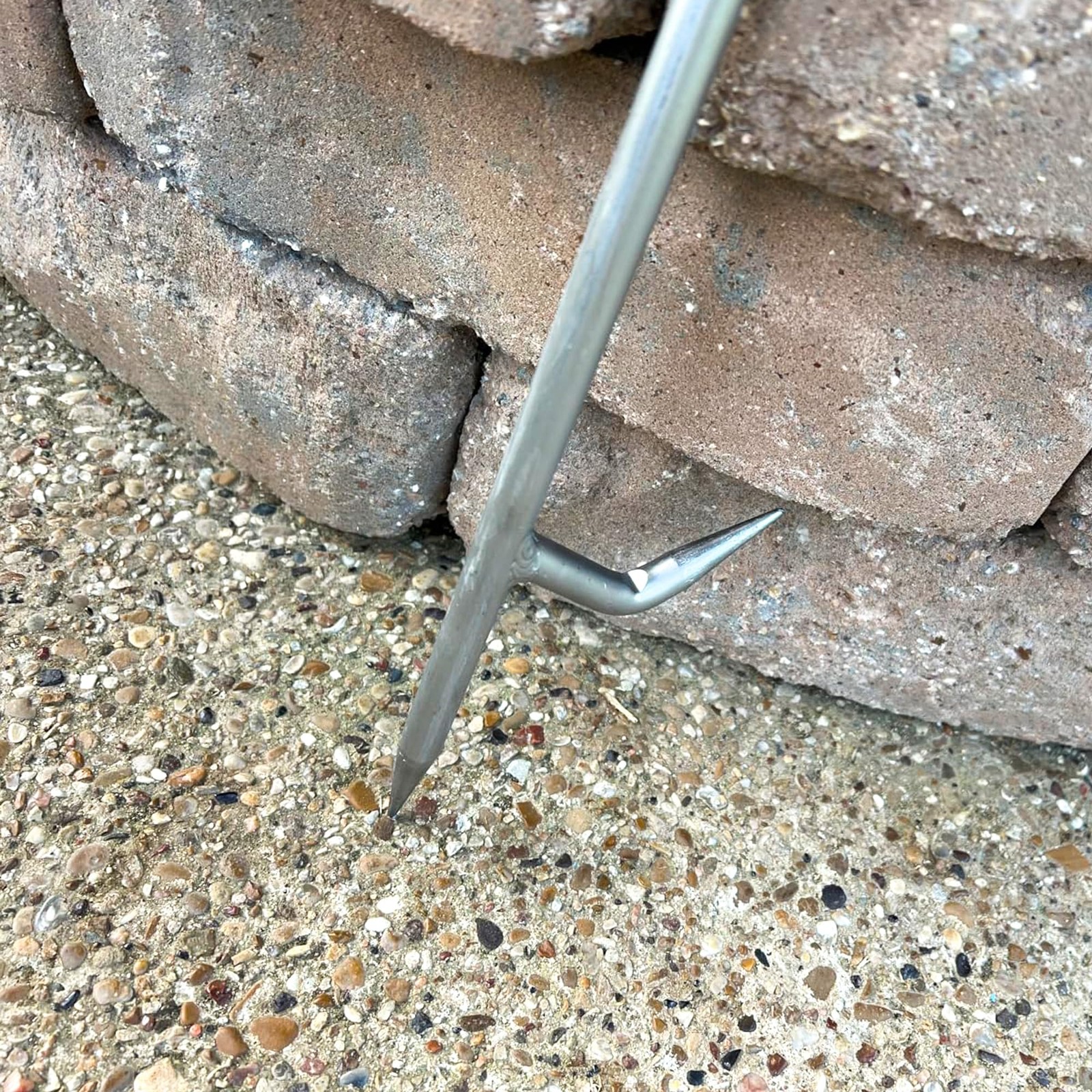 Fire Poker for Pit Outdoor 40in Twisted Rope Design 316 Stainless Silver